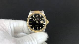 Rolex 16013 Datejust Oyster Perpetual Black Dial TwoTone 1987 [upl. by Kurland]