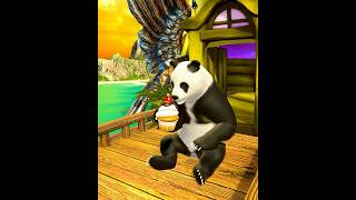 Paint Animal Panda Crossing Colorful Fountain  Learn Color With Panda pandacartoon [upl. by Ahsenor]