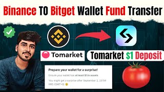 Binance To Bitget Wallet Transfer  binance to bitget wallet usdt transfer  tomarket airdrop [upl. by Mychael788]