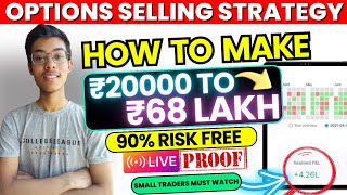 Rs20000 to 68 LAKH PROFIT  option selling with low capital  option selling strategy without risk [upl. by Ahsinahs856]