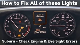 Subaru EyeSight and Check Engine Warning Lights  Free Fix  Easily Solved [upl. by Frost]