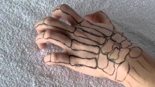 Skeleton hand halloween makeup tutorial [upl. by Eirrej]