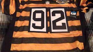 Aliexpress jersey Pittsburgh Steelers 92 James Harrison jersey Review [upl. by Gniw925]