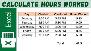 How to Calculate Hours Worked in Excel [upl. by Ijneb923]