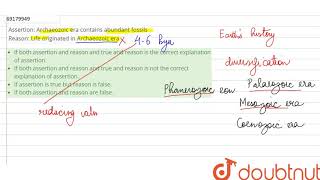 Asseration Aschaeozoic era contains abundant fossils [upl. by Anamuj]