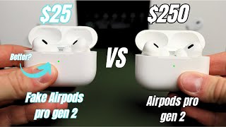 Airpods Pro gen 2 Vs Fake  Clone Better than Real [upl. by Vedetta583]