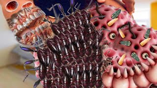 ASMR removal maggots infected back side  ASMR shoulder treatment animation Deep Cleaning Animation [upl. by Davida]