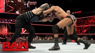 Roman Reigns vs Jinder Mahal Raw March 13 2017 [upl. by Rochester]