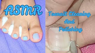 ASMR TOENAIL CLEANING AND POLISHING 🇸🇦 [upl. by Urbannal]