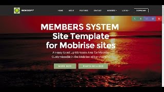 Mobirise Website Template with Membership System  Preview [upl. by Aidualc]