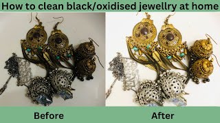 How to clean black oxidised jewellery at home jewellery tarnishfreejewelry jewelry areejbajwa [upl. by Lupita92]