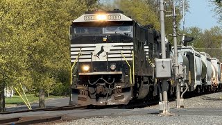 NS 6981 SD60E Leads NS H76 through Manville NJ with a amazing P5 Horn 4232024 [upl. by Drawoh799]