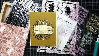 Diamond Press In My Thoughts Stamps amp Dies Review Tutorial Beautiful and Quick Cards [upl. by Kwang231]