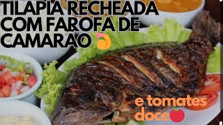 tilápia recheada com farofa de camarão 🍤churrasco bbq cozinha [upl. by Adahsar]