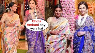 Pregnant Radhika Merchant Caressing her Baby Bump Sasu Maa Nita Ambani Taking Care of her [upl. by Juieta502]