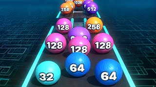 Crazy Ball Run 2048  Night Mode Ball Merge  All Levels Gameplay 468475 android ios [upl. by Samaj929]