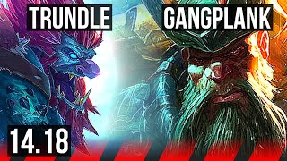 TRUNDLE vs GANGPLANK TOP  8 solo kills 700 games 34k DMG  EUW Master  1418 [upl. by Enylodnewg]