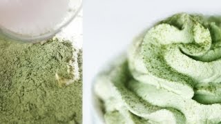 Green Tea Whipped Cream Recipe 녹차 생크림 만들기 [upl. by Yelyab61]