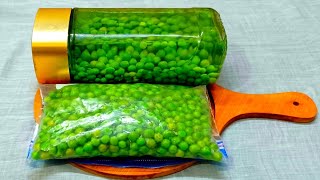 हरे मटर को बिलकुल नए और अनोखे तरीके से एक साल स्टोर कोरे  How To Store Green Peas Freeze amp Freezer [upl. by Engeddi518]