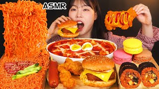 ASMR MUKBANG 편의점 직접 만든 불닭 떡볶이 양념치킨 김밥 디저트 먹방 amp 레시피 FRIED CHICKEN AND Tteokbokki EATING [upl. by Enrol511]