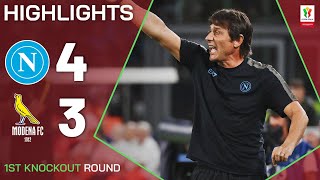 NAPOLIMODENA 43 AP  HIGHLIGHTS  Conte debuts with a win  Coppa Italia Frecciarossa 202425 [upl. by Keil]