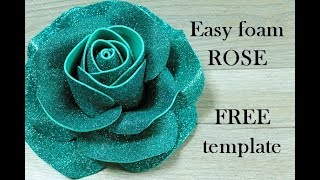 Foam flowers tutorial  DIY Glitter Foam sheet craft ideas  Foam roses  Goma eva [upl. by Aleehs]