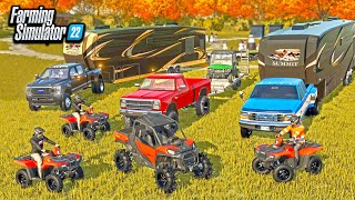 CAMPING WITH NEW TOYHAULERS amp ATV RIDING ROLEPLAY  FARMING SIMULATOR 22 [upl. by Assiluj]