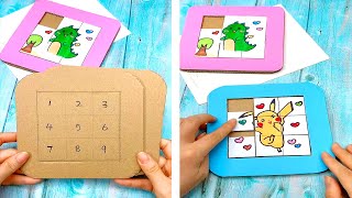 How To Make Interesting Puzzle Game From Cardboard  Cardboard DIY Shorts [upl. by Ahsrav]