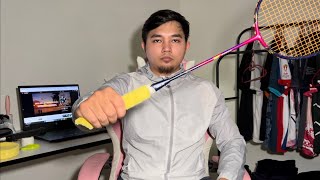 How to wrap your badminton racket with a Towel Grip PRO STYLE [upl. by Binah]