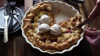 Easy Rhubarb Pie Recipe from scratch [upl. by Thurmond]