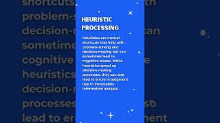 Heuristic Processing Speed vs Accuracy in DecisionMaking psychology heuristics decisionmaking [upl. by Ahswat]