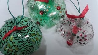 Reciclado  Con botella plasticas realizamos adornos navideños  Recycled Christmas ornaments [upl. by Marlowe]