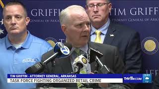 KTHV Attorney General Griffin Announces Series of Organized Retail Crime Arrests 09 13 2024 [upl. by Darreg]