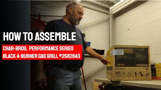 How to Assemble CharBroil Performance Series Black 4Burner Gas Grill with Side Burner 2582843 [upl. by Melba373]