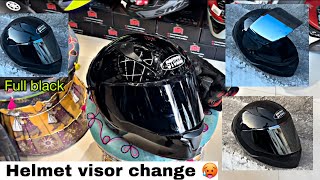 Glossy black helmet visor change  visor change  helmet visor [upl. by Nayve]