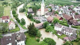 Drohnenaufnahmen Hochwasser Eriskirch [upl. by Romaine]