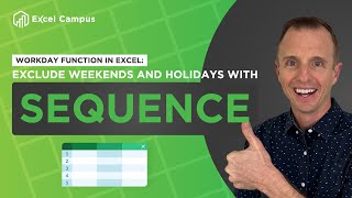 Workday Function in Excel Exclude Weekends and Holidays with SEQUENCE [upl. by Innes]