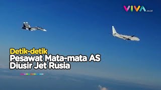 KETAHUAN Jet tempur Rusia Langsung Usir Pesawat Matamata Amerika Serikat [upl. by Ahsuatal]