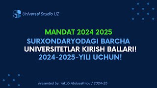 Termiz davlat pedagogika Universiteti kirish ballari 2024 2025 mandat 2024 [upl. by Hudnut631]