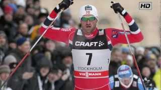 Mens Sprint Finale Stockholm 2013  Petter Northug KNOCKOUT [upl. by Nuahc]