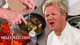 Gordon Loses It At Tennilles Awful Halibut  Hells Kitchen [upl. by Noslien821]