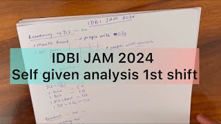 IDBI JAM 2024 self given analysis 1st shift 🥵 IDBI exam review  idbi bankexam [upl. by Yolane504]