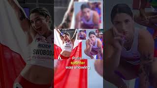 Polish Sprinter Ewa Swoboda Confuses Fans with PreRace Gesture at Paris Olympics paris2024 polish [upl. by Magdaia76]