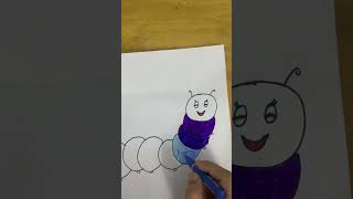 Rainbow caterpillar drawing shorts easy caterpillar drawing [upl. by Siladnerb789]