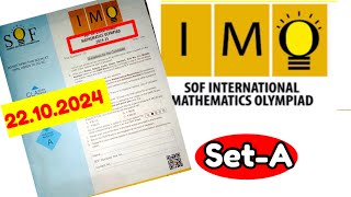 SOF IMO 202425 Set A Question Paper with Solutionsofimo mathsolympiad samplepaper [upl. by Osner]