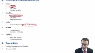 ACCA P2 IASB Conceptual Framework  Elements of financial statements [upl. by Damour]