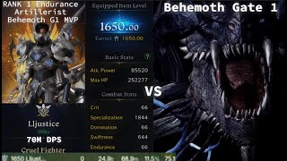 Lost Ark RANK 1 Endurance Artillerist 1650 NO GRUDGE 70M DPS Behemoth With NEW META BUILD [upl. by Reseda]