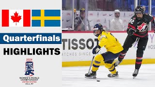 Canada vs Sweden Full Highlights  Quarterfinals  2024 Womens World Hockey Championship [upl. by Aekan]