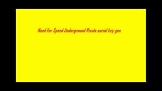 Need For Speed Underground Rivals serial key gen [upl. by Sorazal]