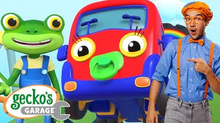 Here Comes Baby Truck｜Geckos Garage featBlippi ｜Funny Kids Cartoon [upl. by Berkly]